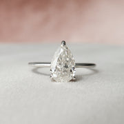 Pear Cut Moissanite Engagement Ring Handmade